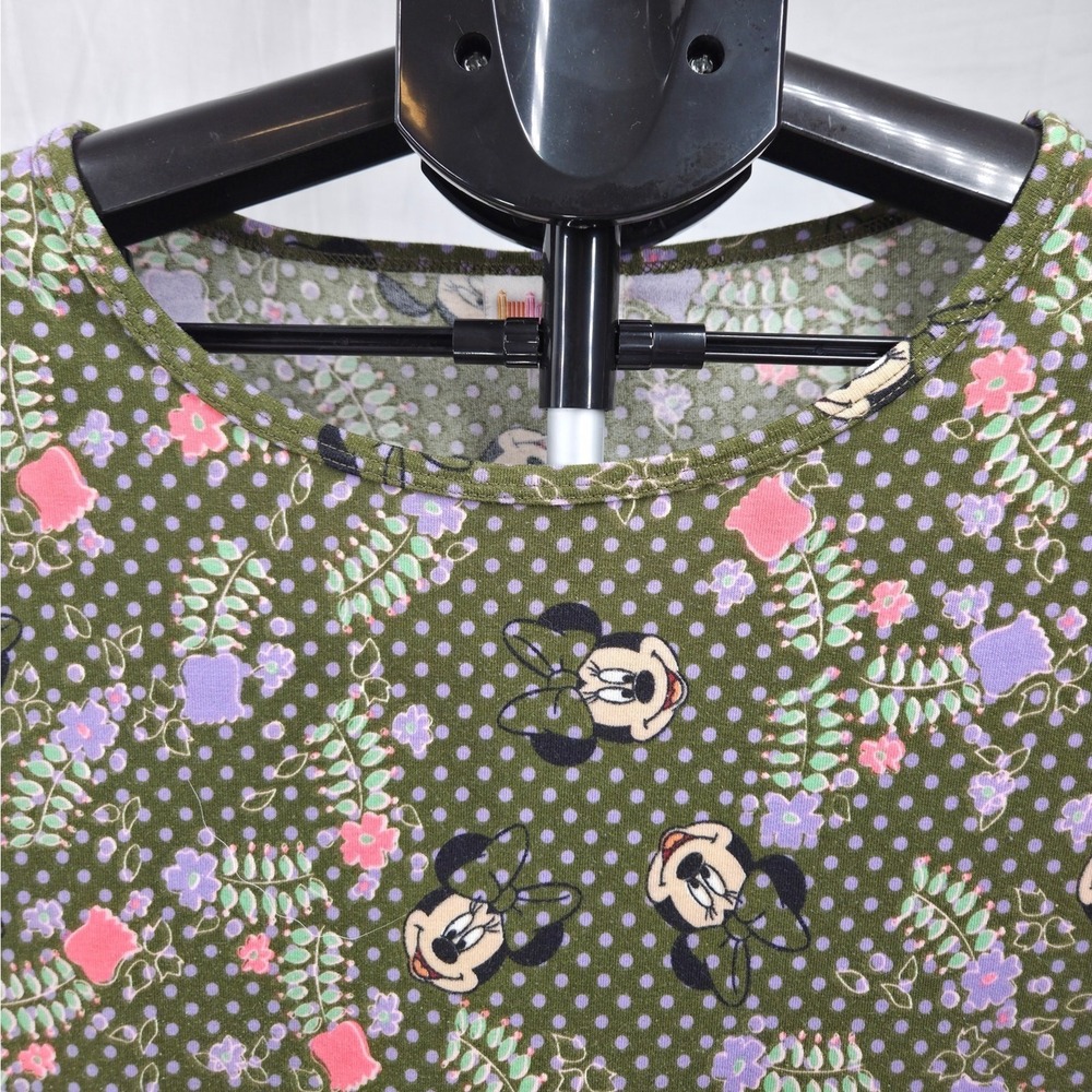 LULAROE‎ Disney Minnie Mouse Size Medium High Low Hem women's green Floral